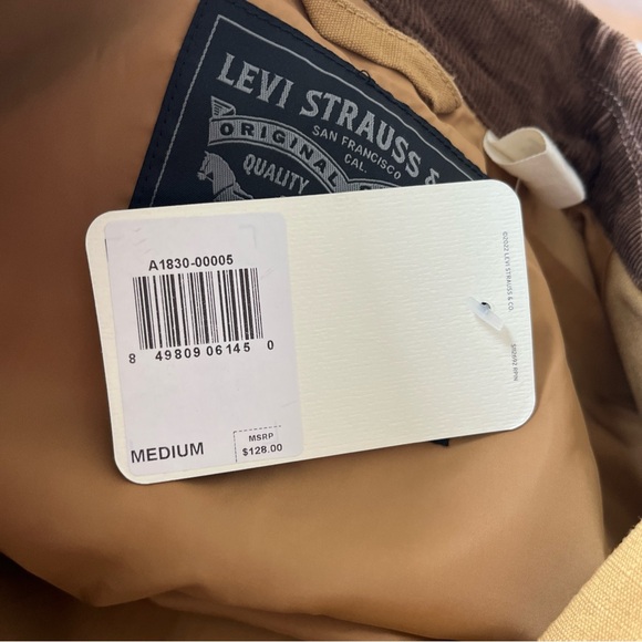 🆕 Levis Jacket Mens Beige Full Zip Bomber Depot Canvas Size M Corduroy
Collar - Picture 9 of 13